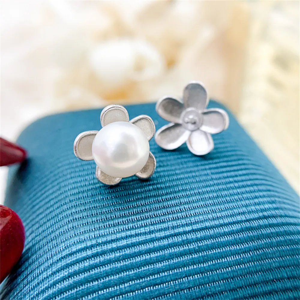 DIY Pearl Earnail Accessories S925 Sterling Silver Jewelry Small Flower Earrings Women's Empty Fit 6-8mm Beads
DIY Pearl Earnail Accessories S925 Sterling Silver Jewelry Small Flower Earrings Women's Empty Fit 6-8mm Beads