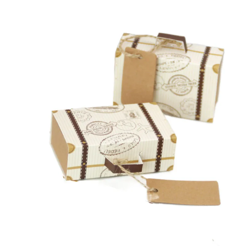 50pcs Mini Suitcase Party Favor Candy Box Vintage Kraft Paper with Tag and Burlap for Wedding Birthday Christmas Xmas Decoration
50pcs Mini Suitcase Party Favor Candy Box Vintage Kraft Paper with Tag and Burlap for Wedding Birthday Christmas Xmas Decoration