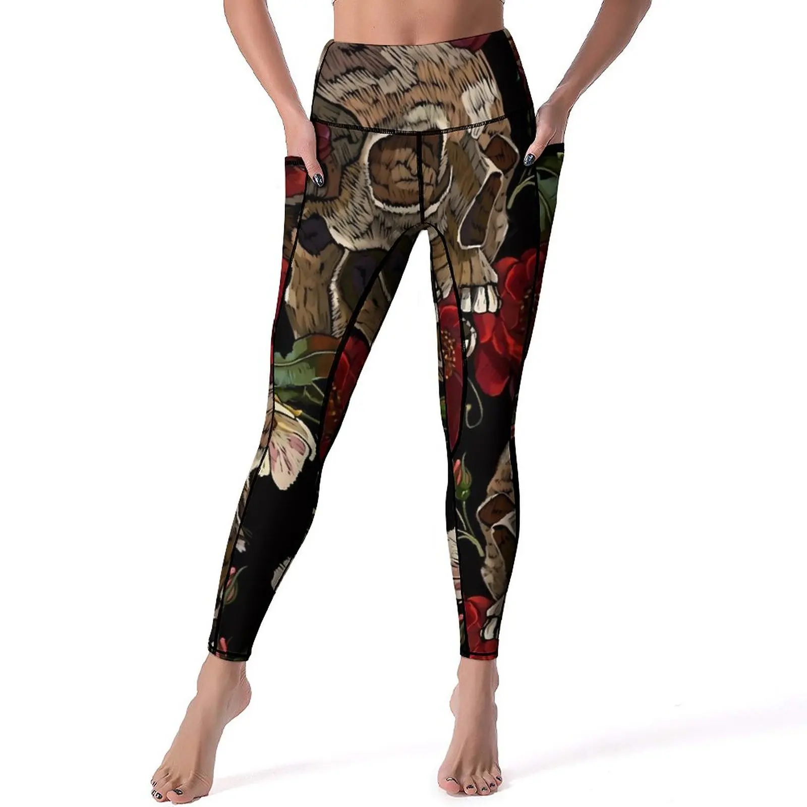 Embroidery Skull Yoga Pants Sexy Red Roses Printed Leggings Push Up Workout Leggins Lady Novelty Stretch Sports Tights
Embroidery Skull Yoga Pants Sexy Red Roses Printed Leggings Push Up Workout Leggins Lady Novelty Stretch Sports Tights