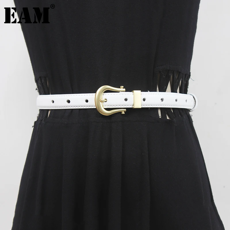 

[EAM] Pu Leather White Brief Multicolor Long Belt Personality Women New Fashion Tide All-match Spring Autumn 2023 1DF2071