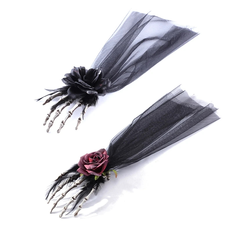 

Hairpin Veil Steampunk Brooch Pin Gothic Headwear Headdress Day Of The Dead Headband And Veil