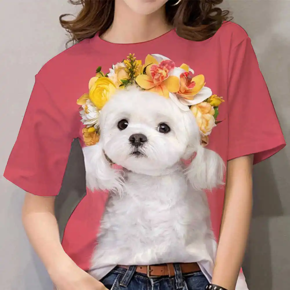 Women Summer T-Shirts Cute Dog 3D Print Tops Graphic Animal Fashion Oversized Loose Clothes Harajuku Kawaii Short Sleeve T Shirt
Women Summer T-Shirts Cute Dog 3D Print Tops Graphic Animal Fashion Oversized Loose Clothes Harajuku Kawaii Short Sleeve T Shirt