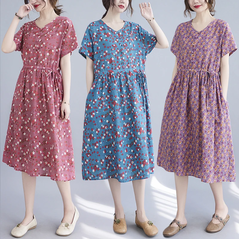 Summer 2022 new casual women waist V-neck dress beige grid maxi robe femme vintage plus size linen floral jurk midi mujer
Summer 2022 new casual women waist V-neck dress beige grid maxi robe femme vintage plus size linen floral jurk midi mujer