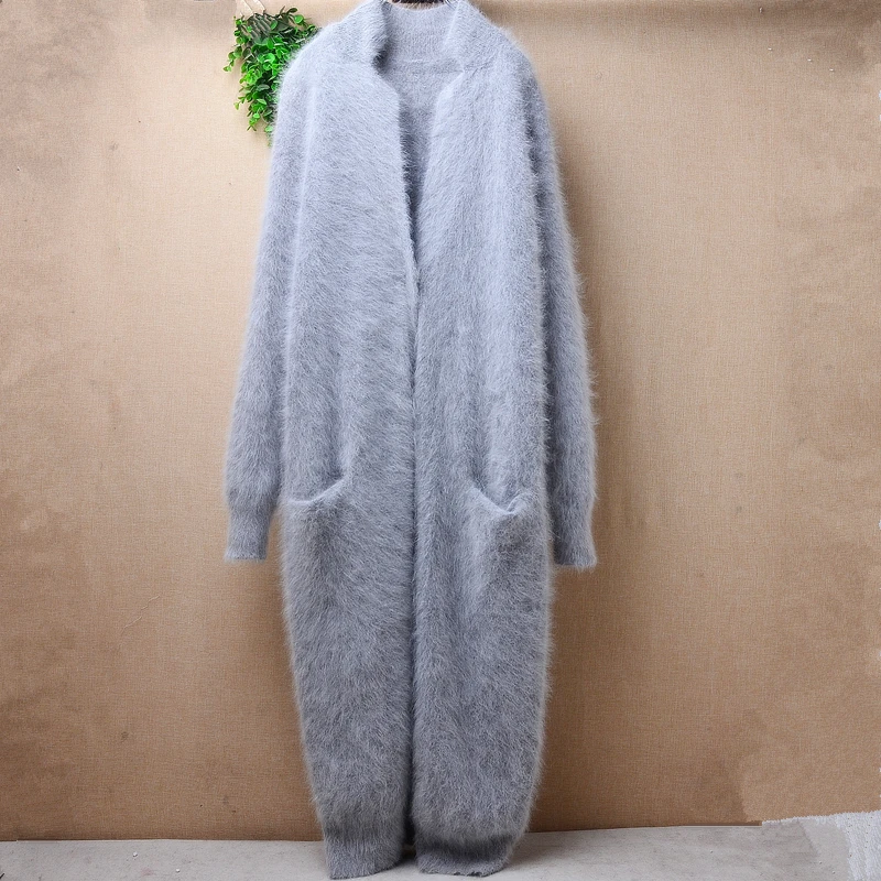 0.48KG Ladies Women Fall Winter Grey Hairy Mink Cashmere Knitted X-Long Sweater Cardigan Mantle Angora Rabbit Fur Jacket Coat
0.48KG Ladies Women Fall Winter Grey Hairy Mink Cashmere Knitted X-Long Sweater Cardigan Mantle Angora Rabbit Fur Jacket Coat