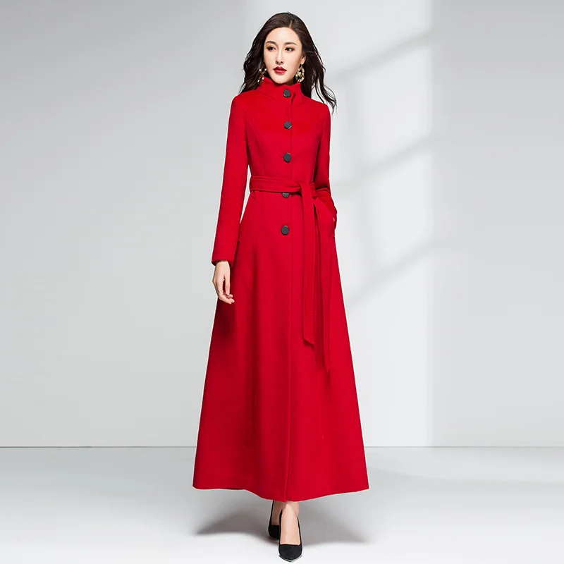 Autumn And Winter Long Manteau Femme Fashionable Wool Coat Woman Slim Stand Collar Warm Pure Wool Coat Casaco Vermelho Elegant
Autumn And Winter Long Manteau Femme Fashionable Wool Coat Woman Slim Stand Collar Warm Pure Wool Coat Casaco Vermelho Elegant