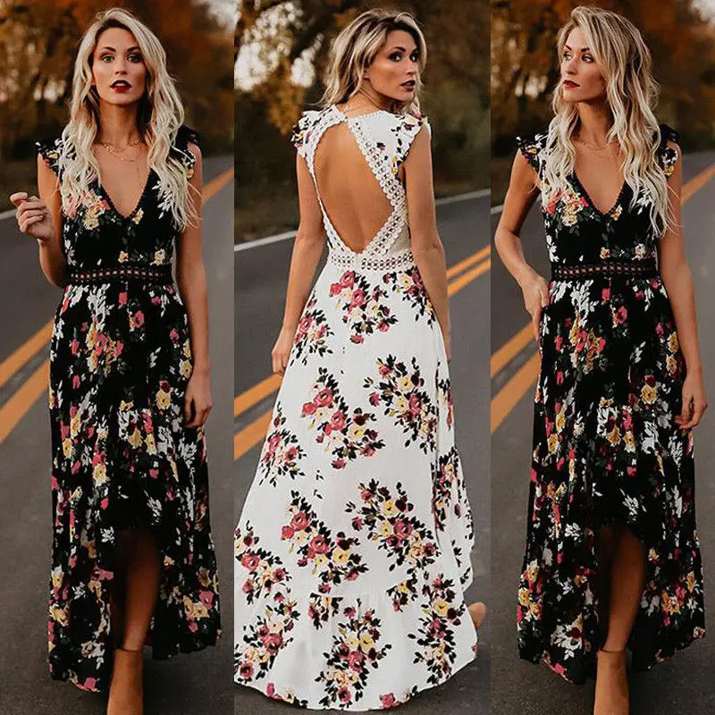 Summer Floral Boho Women Elegant Vintage Long Maxi Dress Sexy Backless Party Beach Dress Sundress
Summer Floral Boho Women Elegant Vintage Long Maxi Dress Sexy Backless Party Beach Dress Sundress