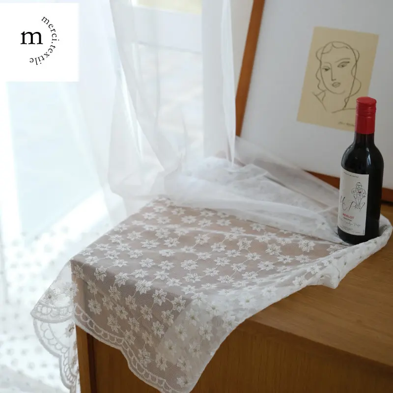 

Современные французские свежие тюлевые шторы из прозрачной ткани с вышивкой маргаритками для гостиной, спальни, столовой, оконные занавеск...