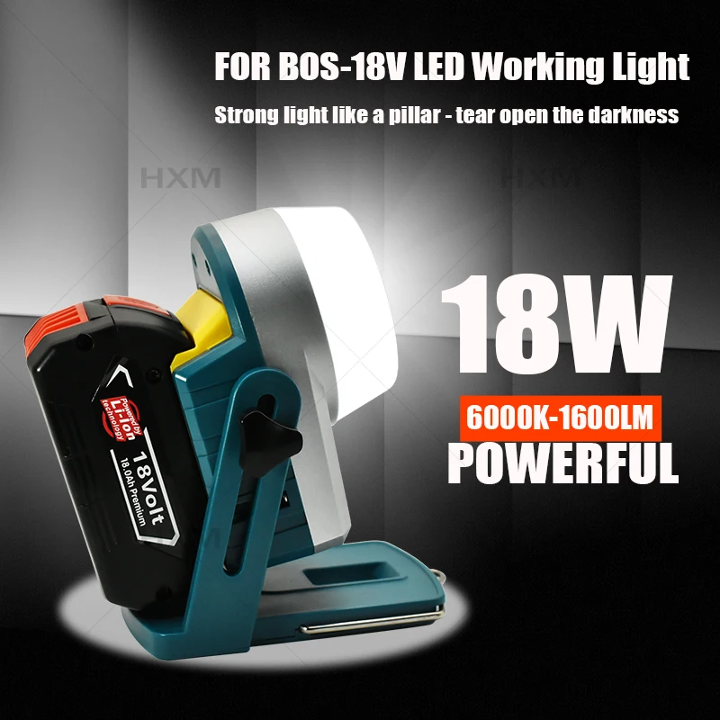 18W LED Working Lamp 6000K-1600LM For Bosch 18V Li-ion Battery Electric Tool Part Home Decoration Construction
18W LED Working Lamp 6000K-1600LM For Bosch 18V Li-ion Battery Electric Tool Part Home Decoration Construction