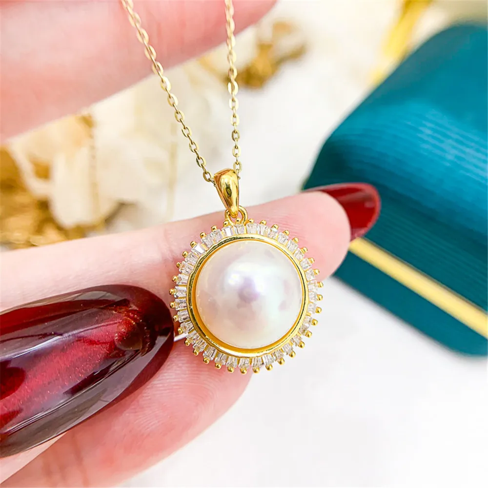 DIY pearl accessories S925 sterling silver pendant empty holder concealer necklace pendant with 12-13mm beads
DIY pearl accessories S925 sterling silver pendant empty holder concealer necklace pendant with 12-13mm beads