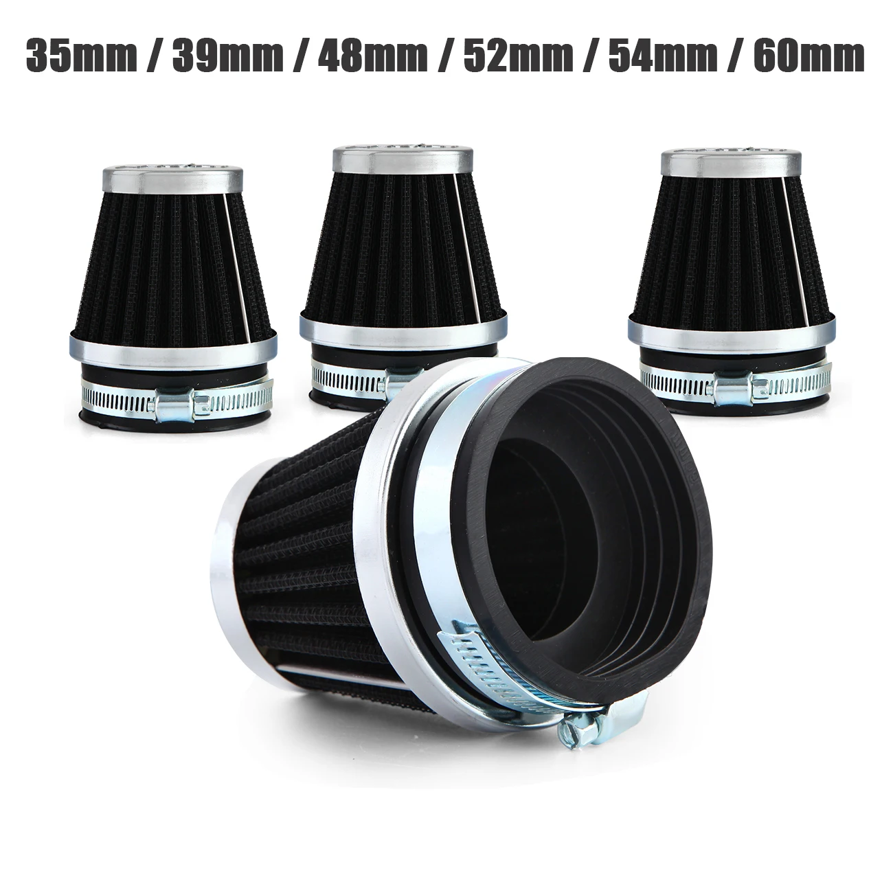 35mm 39mm 48mm 52mm 54mm 60mm Motorcycle Air Filter for Honda Yamaha Suzuki Kawasaki ATV Scooter 
35mm 39mm 48mm 52mm 54mm 60mm Motorcycle Air Filter for Honda Yamaha Suzuki Kawasaki ATV Scooter