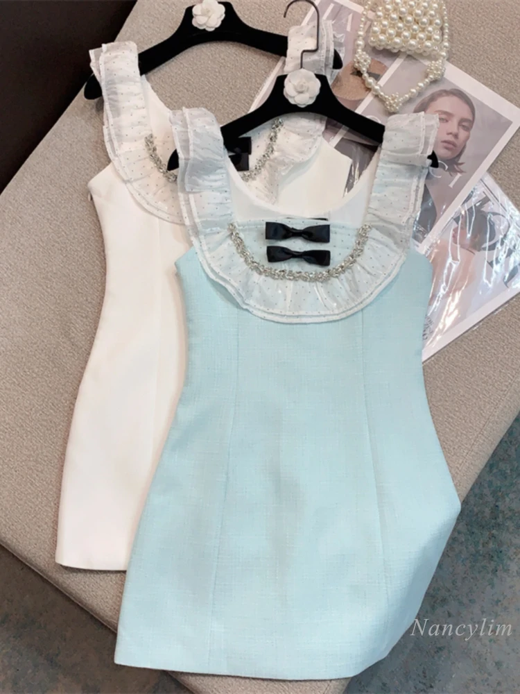 2023 Summer New French Style Sleeveless Dress Woman Youthful-Looking Beautiful Fashion Exquisite Rhinestone Bow Dress Vestidos
2023 Summer New French Style Sleeveless Dress Woman Youthful-Looking Beautiful Fashion Exquisite Rhinestone Bow Dress Vestidos
