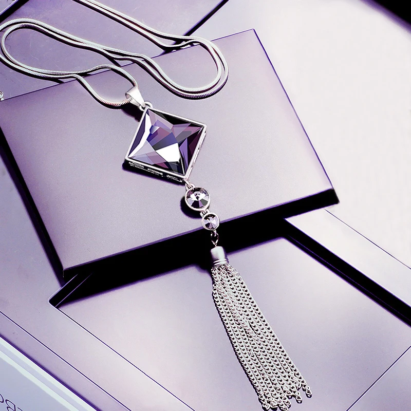 Fashion Women Lady Rhinestone Crystal Square Pendant Long Chain Tassel Sweater Necklace Party Drop Necklace Jewelry
Fashion Women Lady Rhinestone Crystal Square Pendant Long Chain Tassel Sweater Necklace Party Drop Necklace Jewelry