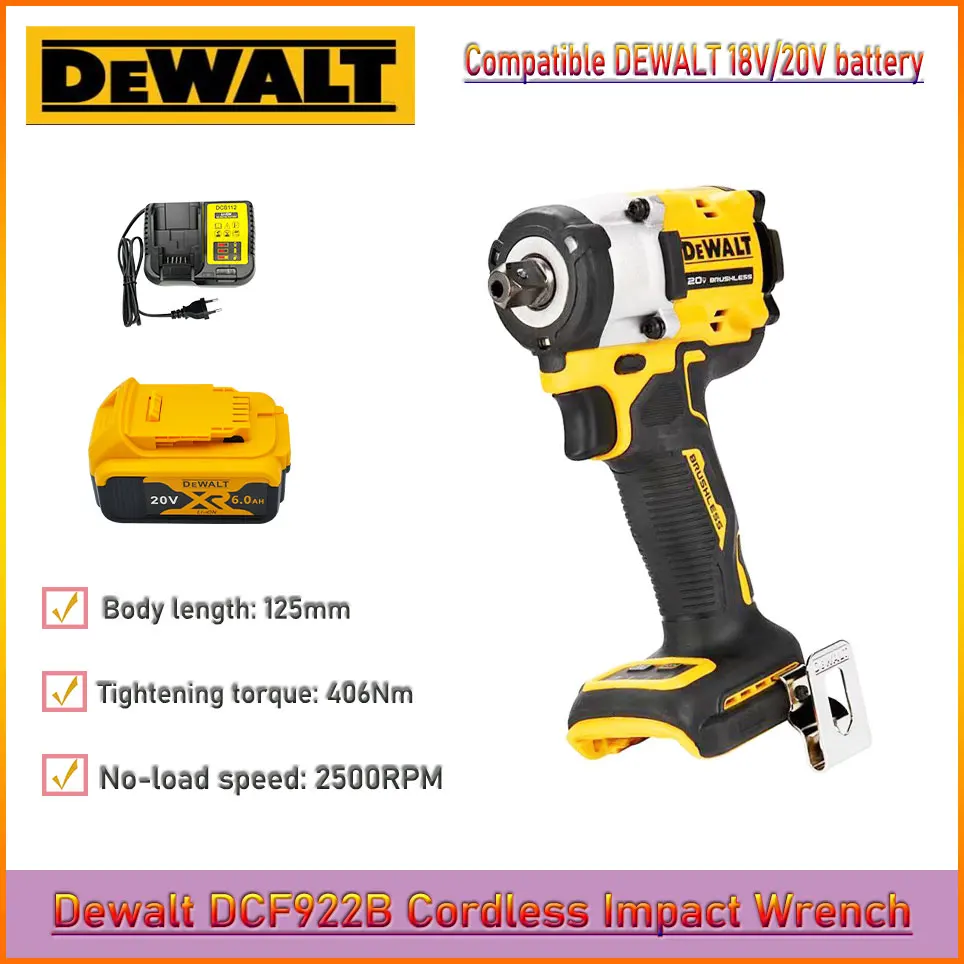 20V MAX Dewalt DCF922B Cordless Impact Wrench 1/2 in With Detent Pin Anvil Tool Only Variable Speed Electric Wrench
20V MAX Dewalt DCF922B Cordless Impact Wrench 1/2 in With Detent Pin Anvil Tool Only Variable Speed Electric Wrench