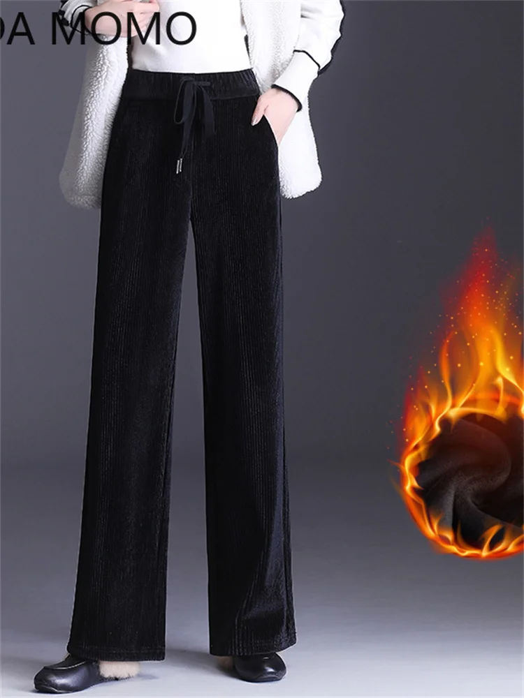 Trouser For Women High Waist Causal Loose Wide Leg Pants Female 2022 Winter Warm Thick Double Velvet Korean Fashion Elegant Tide
Trouser For Women High Waist Causal Loose Wide Leg Pants Female 2022 Winter Warm Thick Double Velvet Korean Fashion Elegant Tide