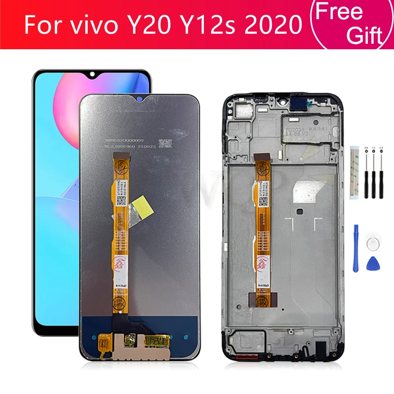 

ЖК-дисплей для Vivo Y20 с рамкой для Vivo y12s 2020, запасные части для ремонта экрана 6,51 дюйма