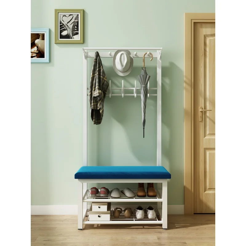 Entrance Coat Hanger Wrought Iron Floor Coat Rack with Shoe Stool Hanging Hat Clothes Rack Living Room Stand Shelf Porch Home
Entrance Coat Hanger Wrought Iron Floor Coat Rack with Shoe Stool Hanging Hat Clothes Rack Living Room Stand Shelf Porch Home