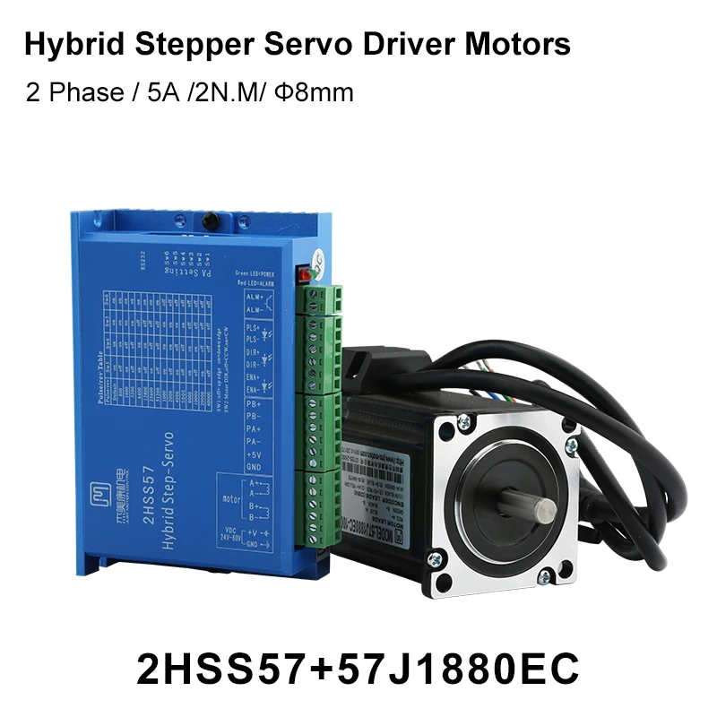 57J1880EC-1000 + 2HSS57 JMC Nema23 Hybrid Closed Loop Servo Motor Driver Kit 2.2Nm 0-2000rpm Stepper Motor For CNC Machine Tool
57J1880EC-1000 + 2HSS57 JMC Nema23 Hybrid Closed Loop Servo Motor Driver Kit 2.2Nm 0-2000rpm Stepper Motor For CNC Machine Tool