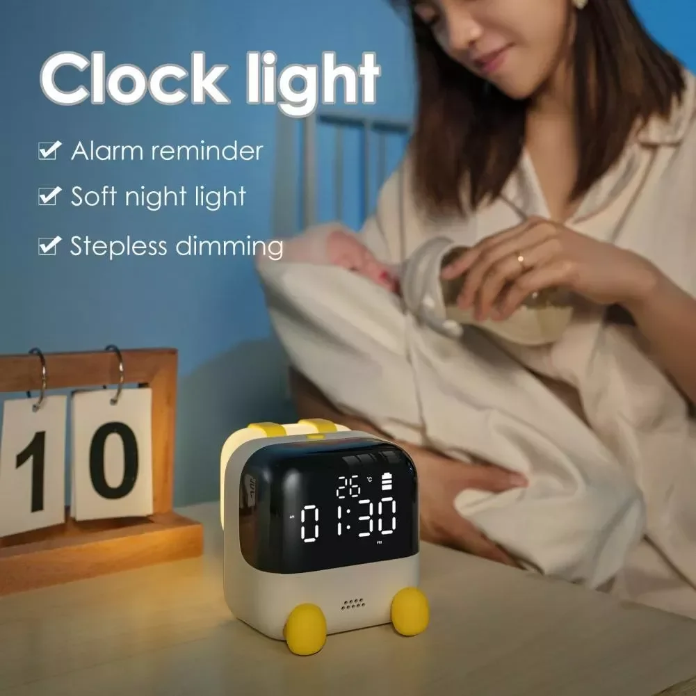 Night Light Alarm Clock LED Display Screen Children Voice Control Intelligent Digital Clock for Bedroom
Night Light Alarm Clock LED Display Screen Children Voice Control Intelligent Digital Clock for Bedroom
