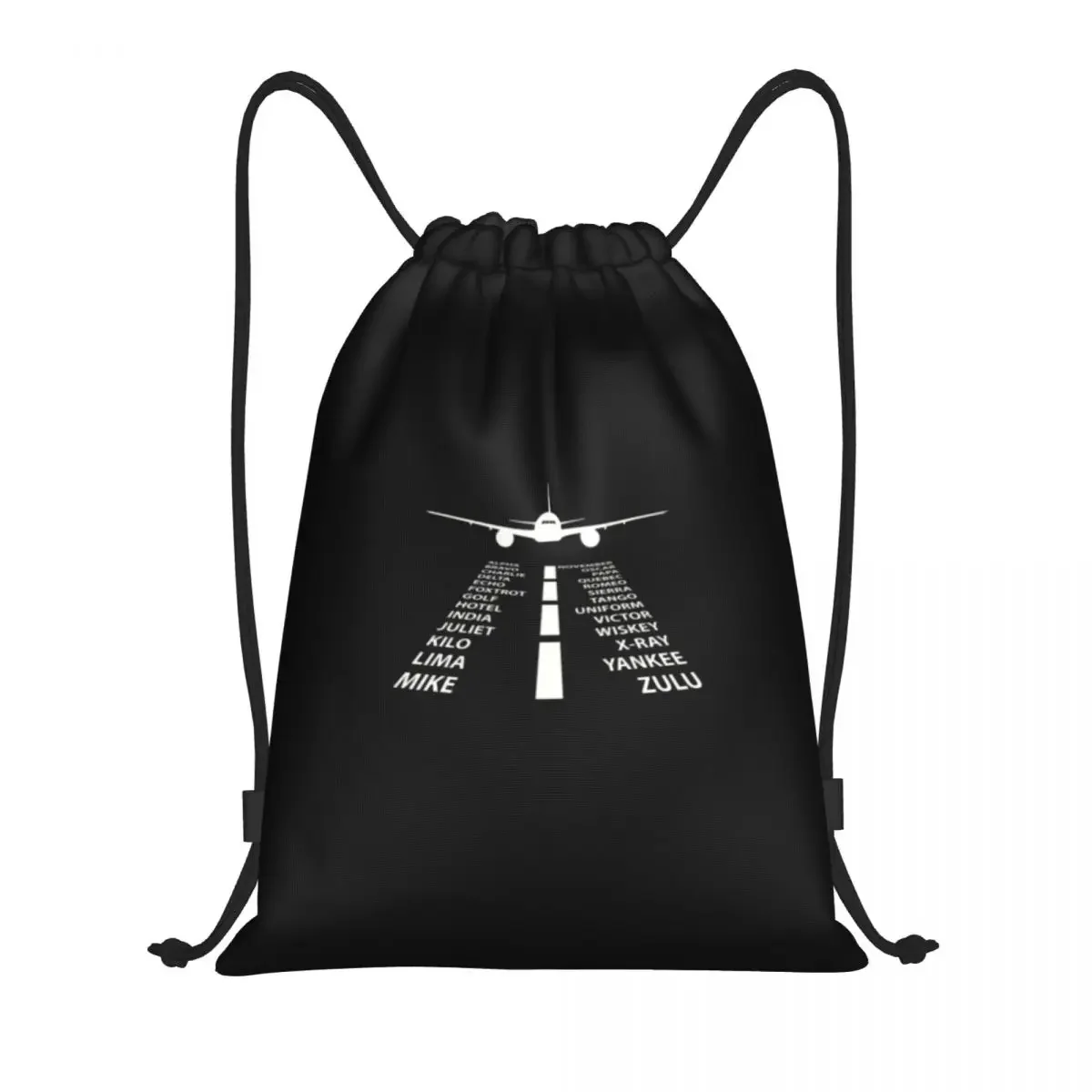 

Phonetic Alphabet Pilot Airplane Drawstring Bags for Shopping Yoga Backpacks Women Aviation Plane Fighter Sports Gym Sackpack