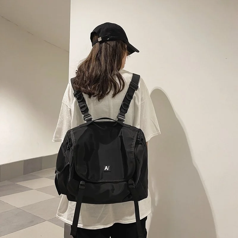 Men's and women's backpack functional fashion backpack black solid color casual college student shoulder bag luggage travel bag
Men's and women's backpack functional fashion backpack black solid color casual college student shoulder bag luggage travel bag