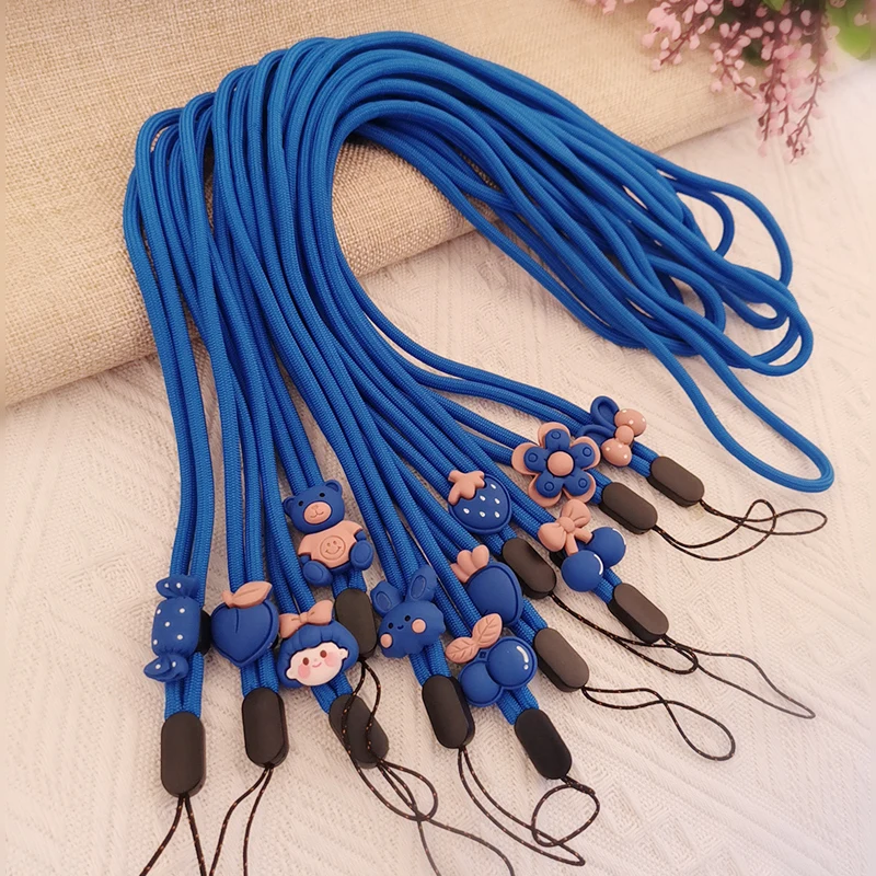 

NEW Nylon Cord Braid Cord For Camera Cell Phone IPod USB Mp4 Key Ring Holder Mobile Phone Lanyard Long Klein Blue Simple Lanyard