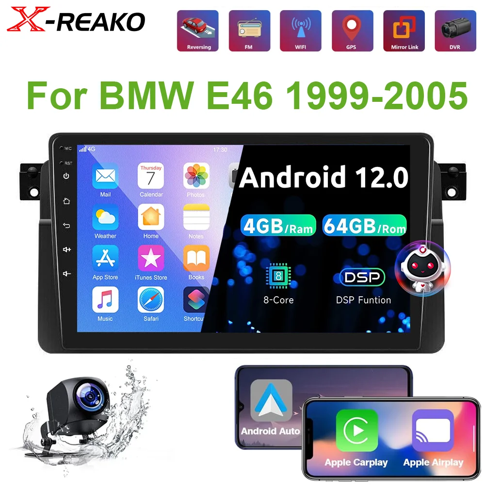 X-REAKO DSP Android 12 Автомобильный стерео для BMW E46 M3 1998-2006 318/320/325/330/335 мультимедийный видеоплеер Радио GPS WIFI RDS 8 ядер
X-REAKO DSP Android 12 Автомобильный стерео для BMW E46 M3 1998-2006 318/320/325/330/335 мультимедийный видеоплеер Радио GPS WIFI RDS 8 ядер