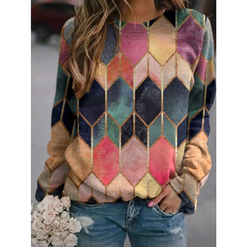 2022 Geometry Print Pullover Women Spring Autumn Vintage Abstract Sleeve Loose Thin Sweatshirts Ladies Casual Round Neck Tops
2022 Geometry Print Pullover Women Spring Autumn Vintage Abstract Sleeve Loose Thin Sweatshirts Ladies Casual Round Neck Tops