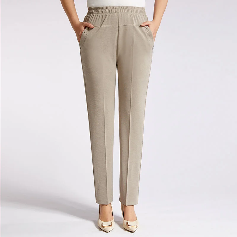 2022 Middle Aged Women Spring Summer Pant Thin Elastic High Waist Loose Straight Pants Mother Long Casual Trousers 5XL 6XL 
2022 Middle Aged Women Spring Summer Pant Thin Elastic High Waist Loose Straight Pants Mother Long Casual Trousers 5XL 6XL