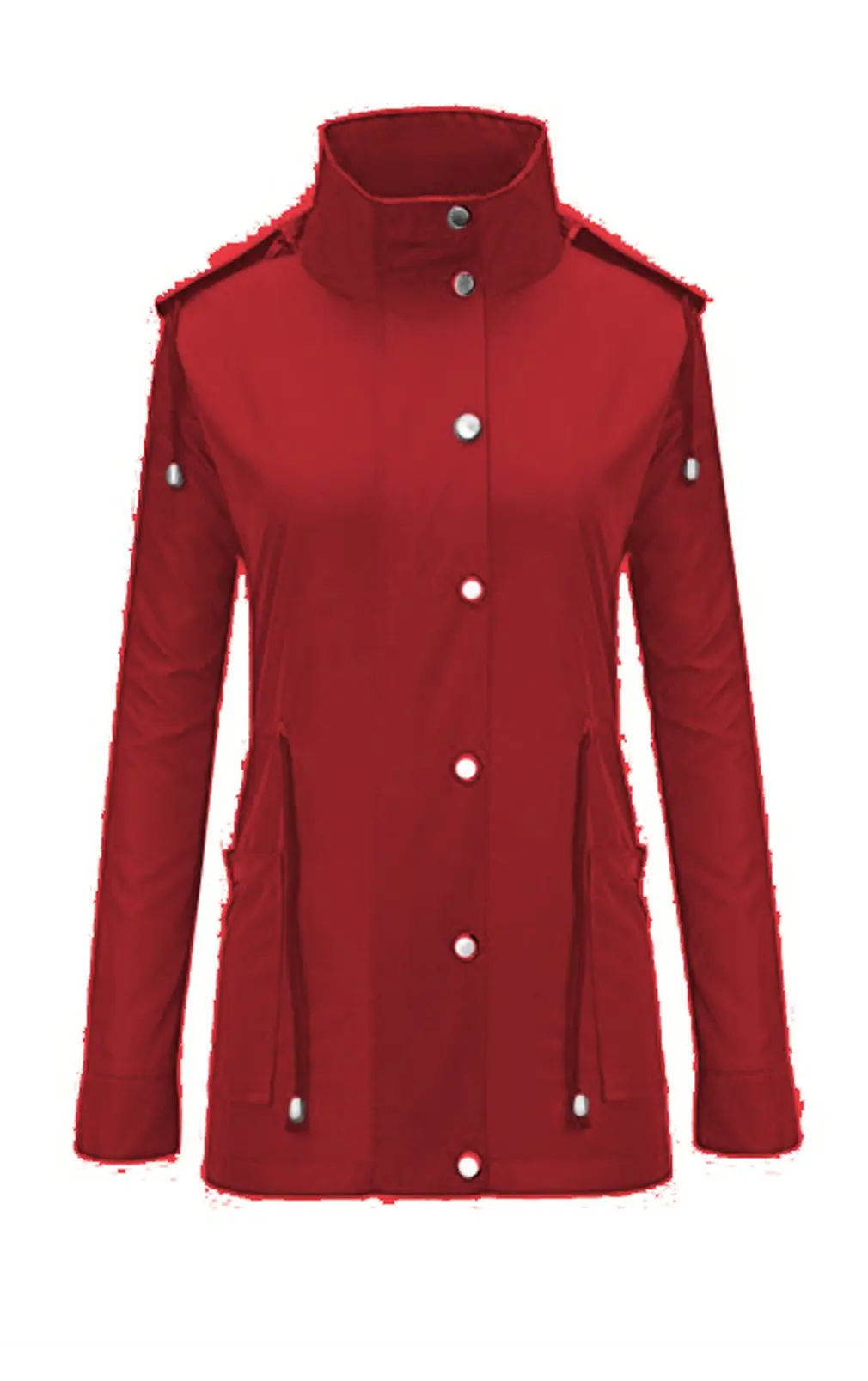 Lightweight Women Hooded Raincoats with Pockets & Drawstring Long Sleeve Waterproof Rain Jacket Outdoor Raincoat Rainwear