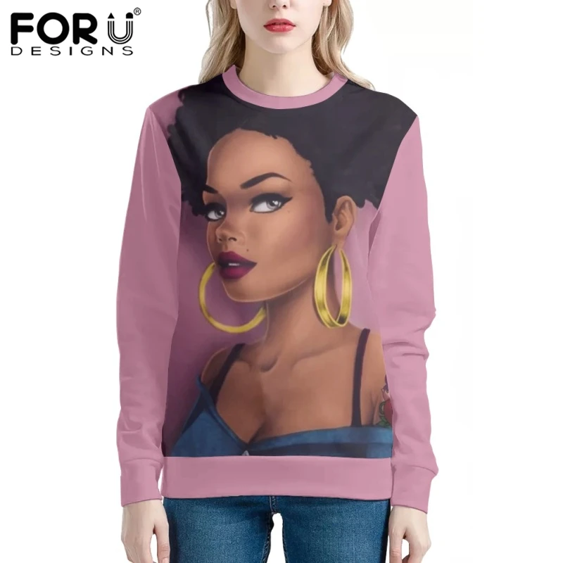 FORUDESIGNS Pink Fashion African Girls Pattern Hoody for Ladies O-Neck Women Oversized Pullovers Comfort Sweatshirt Casual Tops
FORUDESIGNS Pink Fashion African Girls Pattern Hoody for Ladies O-Neck Women Oversized Pullovers Comfort Sweatshirt Casual Tops