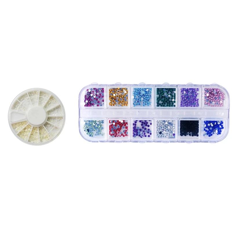 1 Box White Pearl Nail Art Stone Wheel Rhinestones Beads & 1200Pcs Nail Art Rhinestones Tips Decoration Manicure
1 Box White Pearl Nail Art Stone Wheel Rhinestones Beads & 1200Pcs Nail Art Rhinestones Tips Decoration Manicure