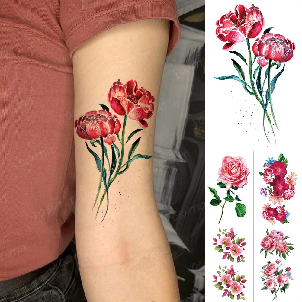 Watercolor Lotus Ink Waterproof Temporary Tattoo Sticker Rose Flower Peony Plum Blossom Tatto Arm Realistic Body Art Men Women
Watercolor Lotus Ink Waterproof Temporary Tattoo Sticker Rose Flower Peony Plum Blossom Tatto Arm Realistic Body Art Men Women