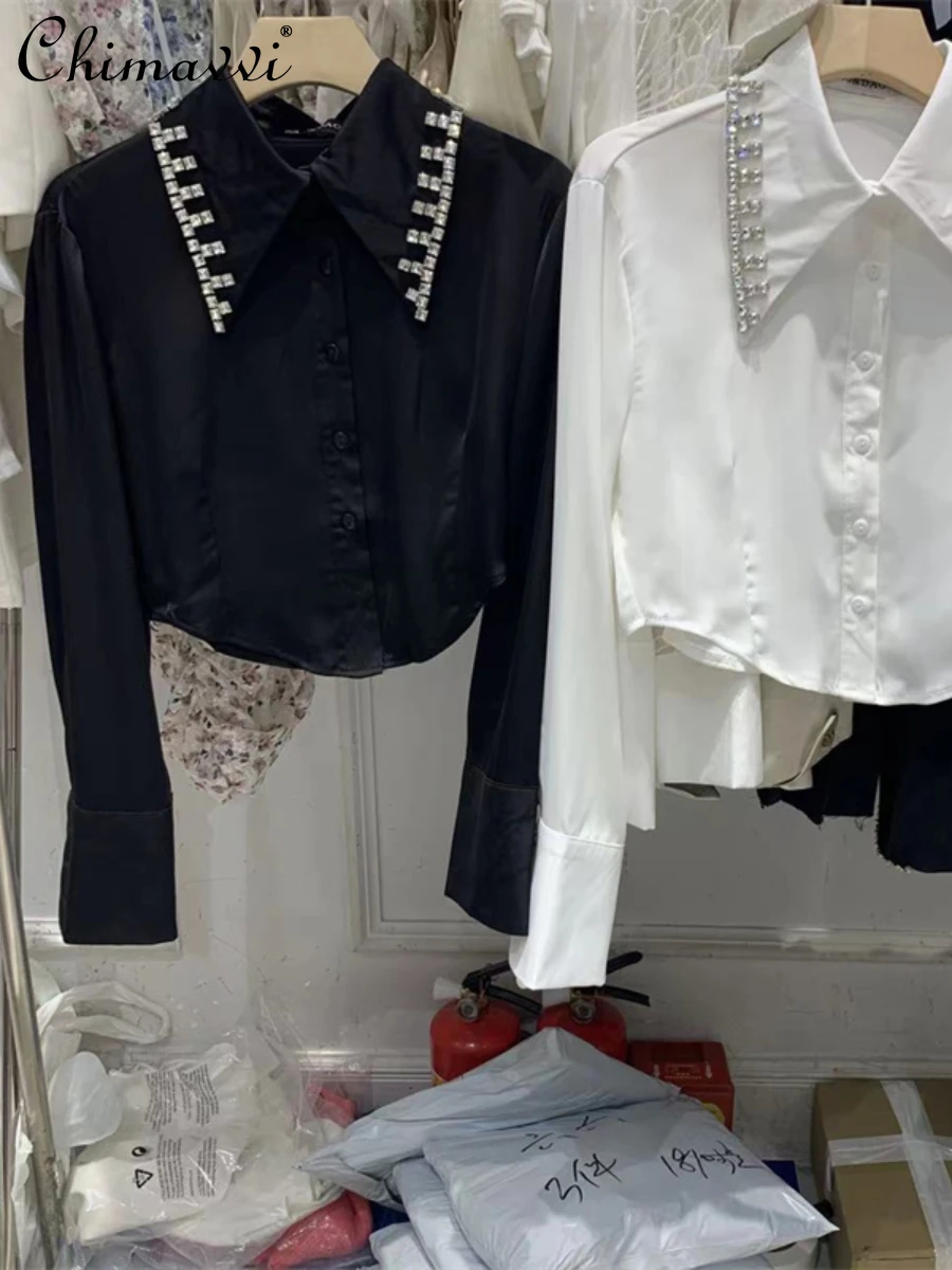 2022 Early Autumn New Ladies Fashion Elegant Rhinestone Collar Blouses Top Women's Korean Style Simple Long Sleeve Short Shirt
2022 Early Autumn New Ladies Fashion Elegant Rhinestone Collar Blouses Top Women's Korean Style Simple Long Sleeve Short Shirt