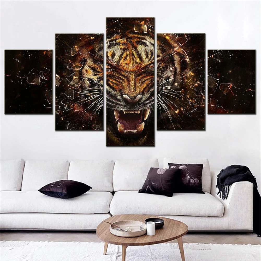 Abstract Tiger Growl Wall Art Canvas Set Animal Painting for Interior Modular Poster on the Wall Decoration Aesthetic Room Decor
Abstract Tiger Growl Wall Art Canvas Set Animal Painting for Interior Modular Poster on the Wall Decoration Aesthetic Room Decor