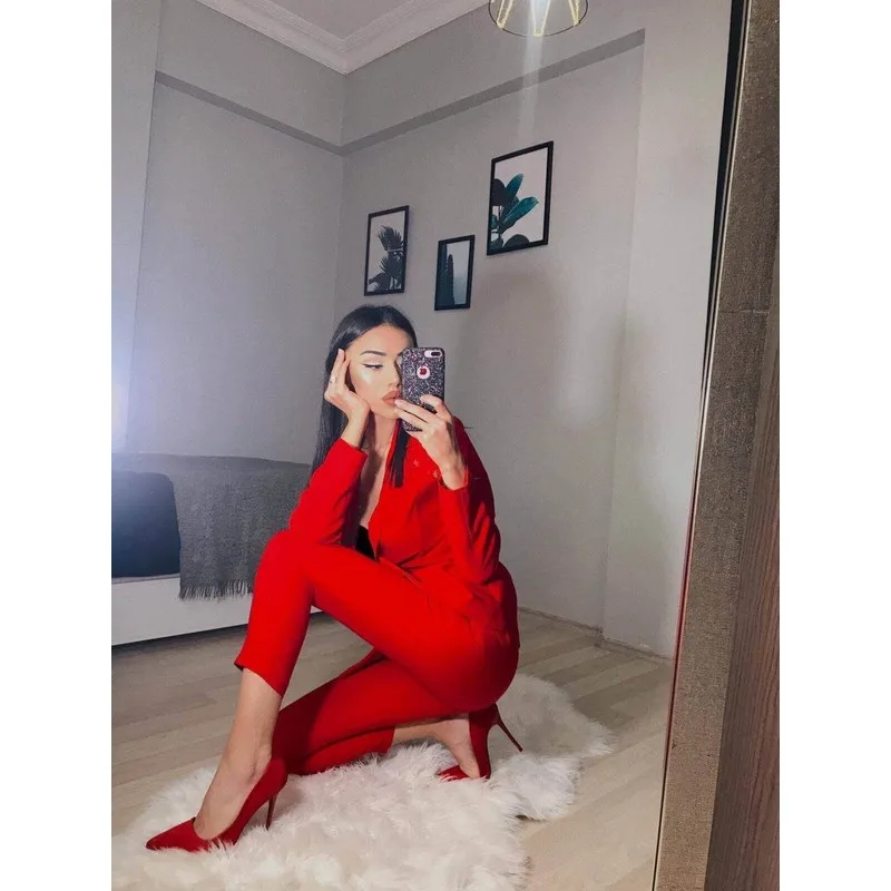 Red Arched Black Arched Large Size Jacket Pants Suit Jacket Pants Suit Women Summer Dress Casual Long Ba
Red Arched Black Arched Large Size Jacket Pants Suit Jacket Pants Suit Women Summer Dress Casual Long Ba