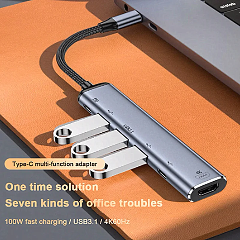 NEW PD100W USB Extender Hub Type C USB-C To HDMI VGA 7 In 1 multifunctional Adapter For MacBook Pro Air PC Mobile Phone
NEW PD100W USB Extender Hub Type C USB-C To HDMI VGA 7 In 1 multifunctional Adapter For MacBook Pro Air PC Mobile Phone