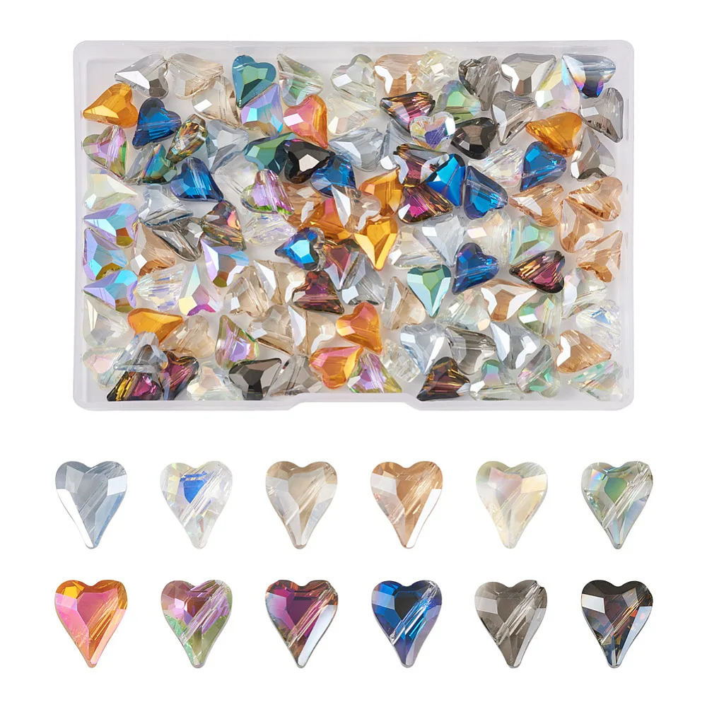 120Pcs Transparent Glass Beads AB Color Plated Faceted Heart Mixed Color for DIY Bracelet Necklace Earring Craft Supplies
120Pcs Transparent Glass Beads AB Color Plated Faceted Heart Mixed Color for DIY Bracelet Necklace Earring Craft Supplies