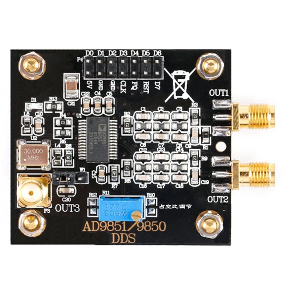AD9851 DDS Function Signal Generator Module High Speed Sine Wave Square Wave Signal Source Generator
AD9851 DDS Function Signal Generator Module High Speed Sine Wave Square Wave Signal Source Generator