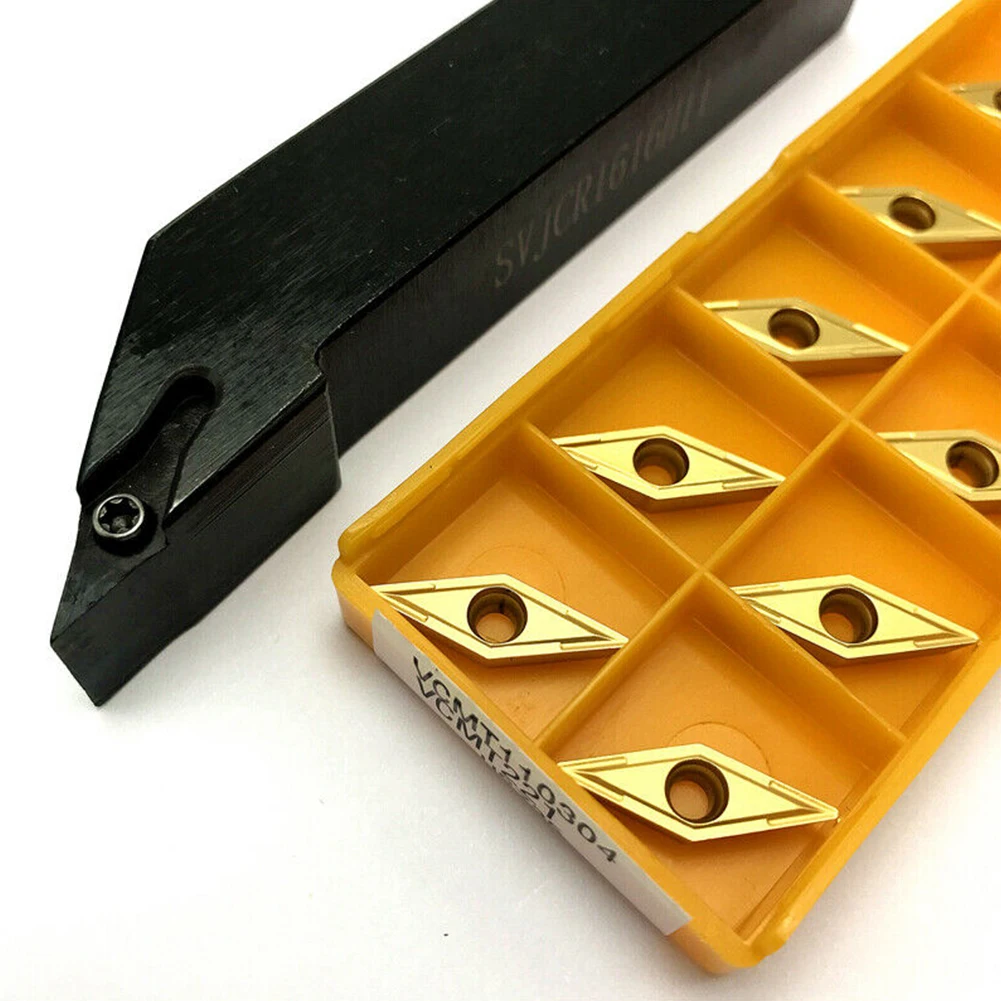 Carbide Inserts Lathe Tool Alloy Steel Right Hand Turning Tool Holder VCMT160404 VCMT331 10 Pcs 93 Degrees SVJCR1616H16
Carbide Inserts Lathe Tool Alloy Steel Right Hand Turning Tool Holder VCMT160404 VCMT331 10 Pcs 93 Degrees SVJCR1616H16