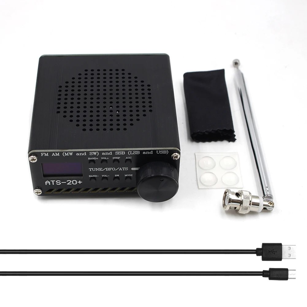 New ATS-20+ Plus ATS20 V2 SI4732 Radio Receiver FM AM (MW & SW) SSB (LSB & USB) with battery + Antenna + Speaker + Case
New ATS-20+ Plus ATS20 V2 SI4732 Radio Receiver FM AM (MW & SW) SSB (LSB & USB) with battery + Antenna + Speaker + Case