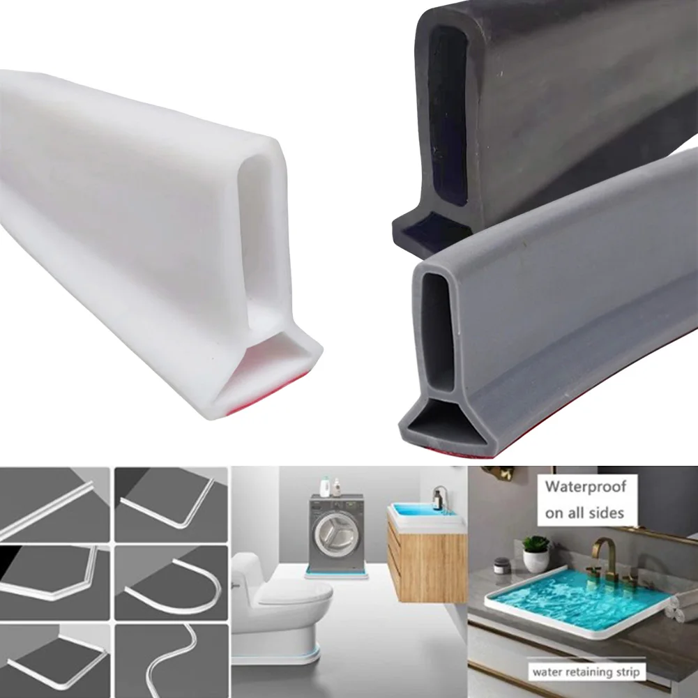 Silicone Water Stopper Self-Adhesive Bendable Flexible Water Retaining Strip Bathroom Door Dry Wet Separation Shower Dam Barrier
Silicone Water Stopper Self-Adhesive Bendable Flexible Water Retaining Strip Bathroom Door Dry Wet Separation Shower Dam Barrier