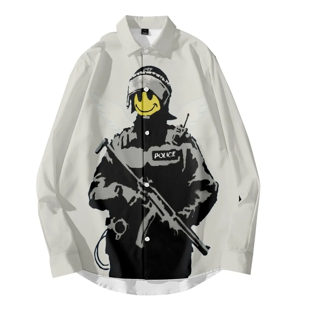 Smiley Police Hip Hop Harajuku Shirt Casual Fashion Street Men's and Women's Spring and Autumn Long Sleeve Shirts
Smiley Police Hip Hop Harajuku Shirt Casual Fashion Street Men's and Women's Spring and Autumn Long Sleeve Shirts