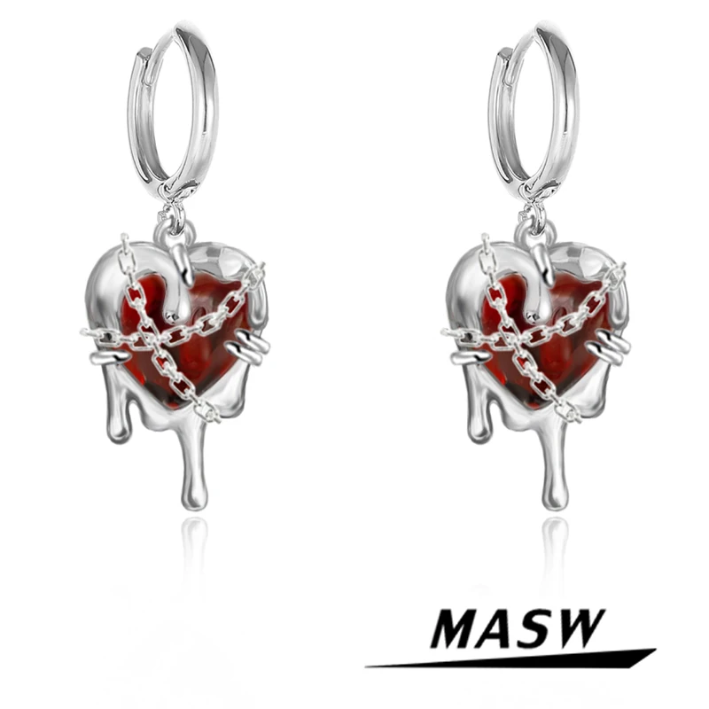 MASW Trendy Jewelry Red Heart Earrings Popular Style Luxury Temperament Round Circle Silver Color Womemn Earrings Gifts
MASW Trendy Jewelry Red Heart Earrings Popular Style Luxury Temperament Round Circle Silver Color Womemn Earrings Gifts