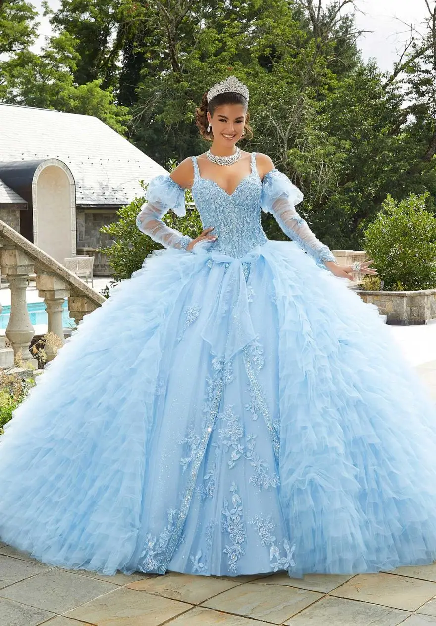 Lorencia Sparkl Blue Quinceanera Dress 2023 Long Sleeve Lace Appliques Spaghetti Sweet 16 Dress Vestidos De 15 Quinceañera YQD45
Lorencia Sparkl Blue Quinceanera Dress 2023 Long Sleeve Lace Appliques Spaghetti Sweet 16 Dress Vestidos De 15 Quinceañera YQD45