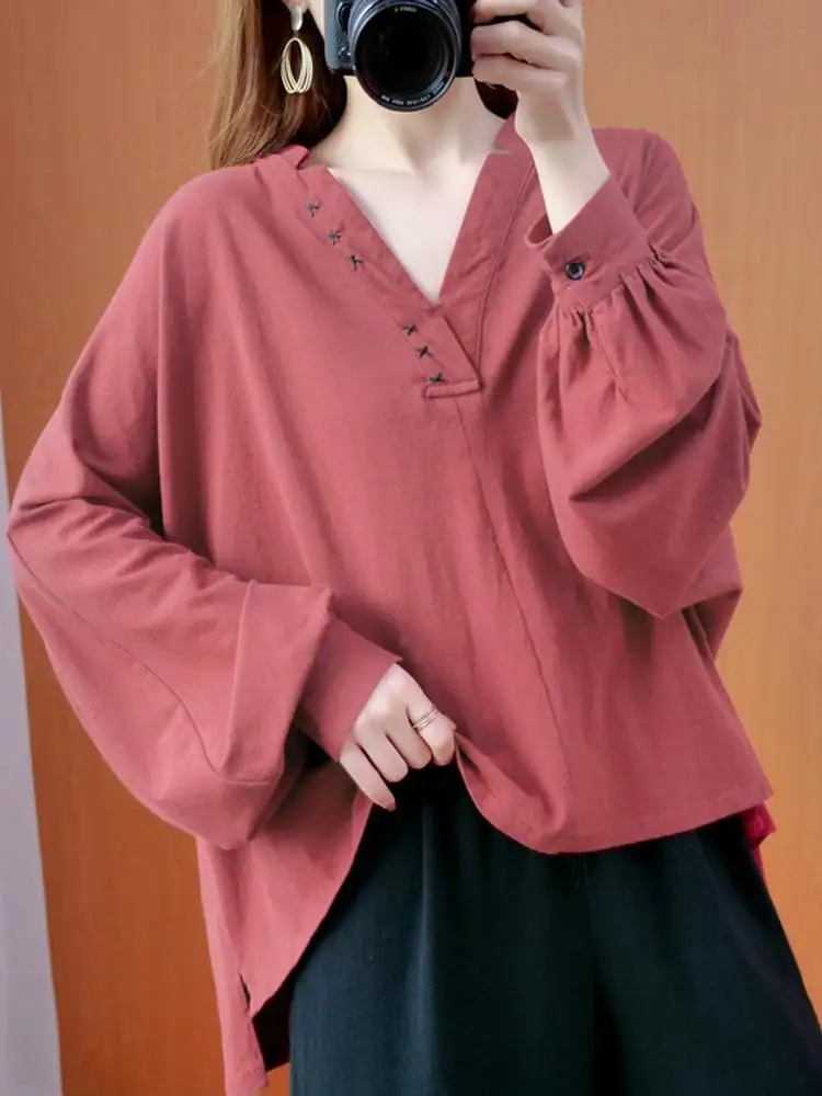 Женская свободная рубашка с длинным рукавом ZANZAE, свободные рубашки для отдыха черного, красного цветов, топы с V-образным вырезом, туники, же...
Женская свободная рубашка с длинным рукавом ZANZAE, свободные рубашки для отдыха черного, красного цветов, топы с V-образным вырезом, туники, же...