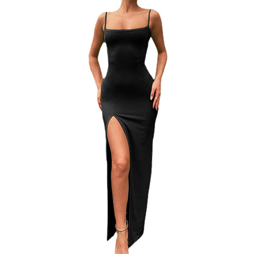 Women Dresses Summer 2023 Casual Sexy Slim Tight Spaghetti Strap Solid Split Low Cut Long Dress Elegant Evening Party Dress
Women Dresses Summer 2023 Casual Sexy Slim Tight Spaghetti Strap Solid Split Low Cut Long Dress Elegant Evening Party Dress