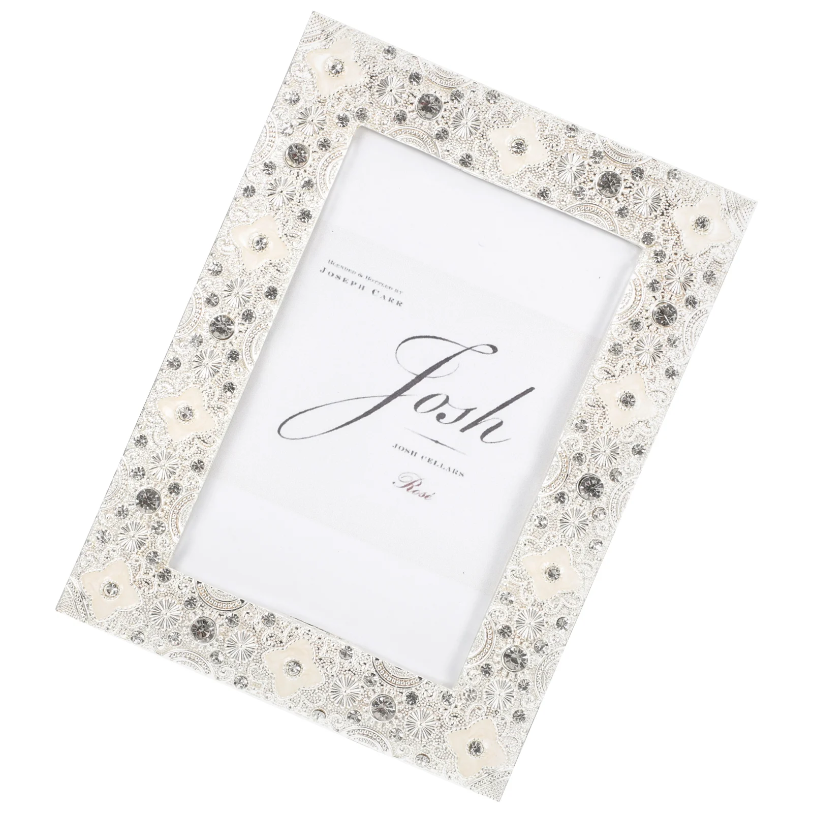 

Display Photo Frame Home Photo Holder Rhinestone Inlaid Picture Frame Metal Picture Frames