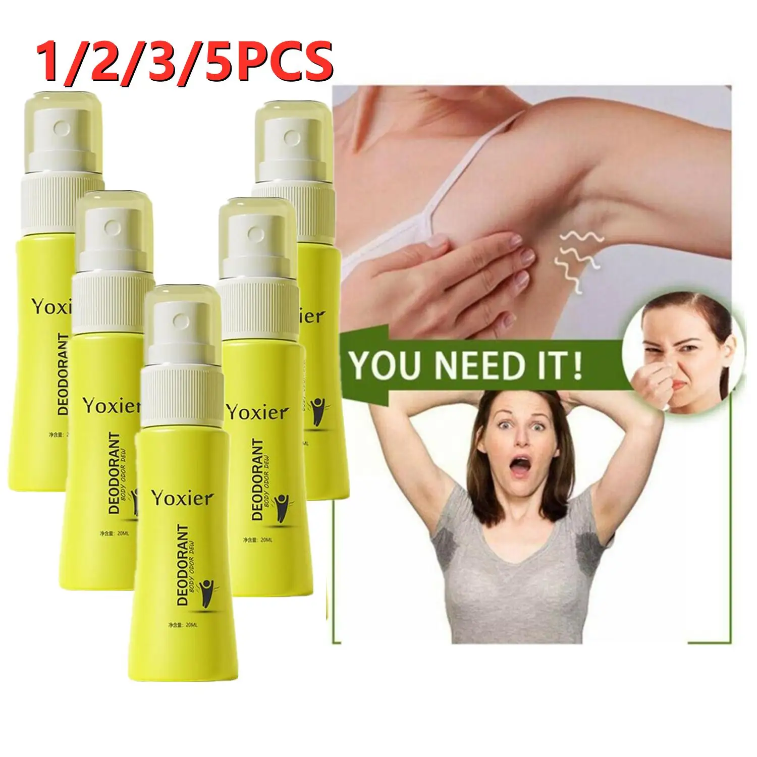 1/2/3/5PCS Yoxier Deodorant Sweat Body Odor Removal Underarm Water Deodorant Aroma Lasting Unisex Odor Care Body Spray 20ml
1/2/3/5PCS Yoxier Deodorant Sweat Body Odor Removal Underarm Water Deodorant Aroma Lasting Unisex Odor Care Body Spray 20ml