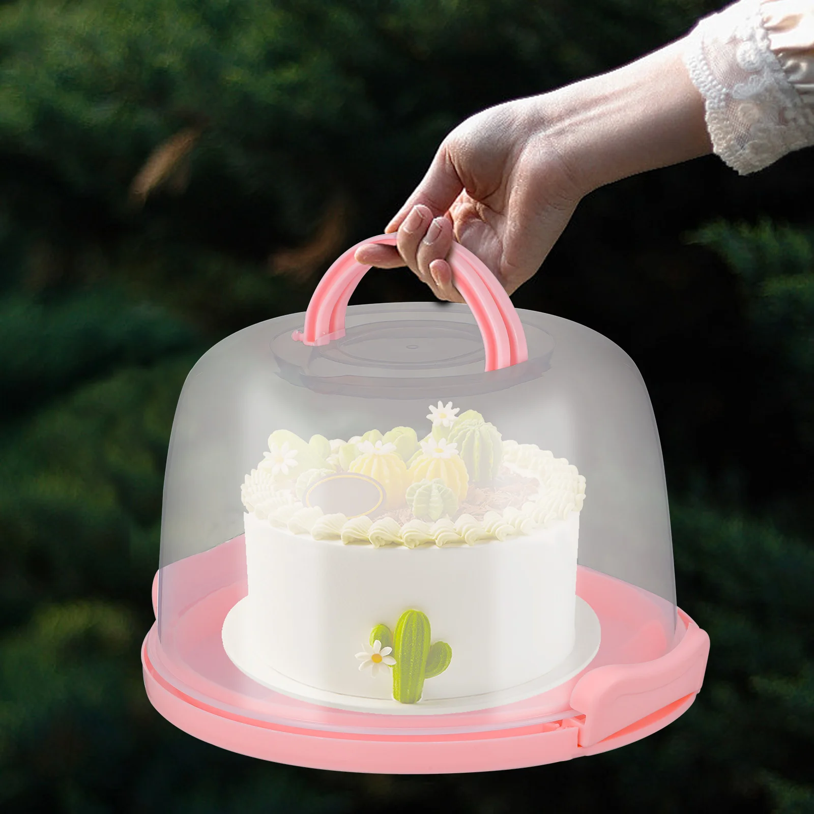 Round Container Lid Portable Cake Box Carrier Transparent Stand Handle Pink Pp Keeper Travel
Round Container Lid Portable Cake Box Carrier Transparent Stand Handle Pink Pp Keeper Travel