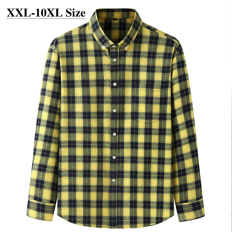 10XL 9XL 8XL 7XL Plus size Men's Long-sleeved Brushed Oversize Classic Plaid Loose Shirt Fashion Casual Male Clothing
10XL 9XL 8XL 7XL Plus size Men's Long-sleeved Brushed Oversize Classic Plaid Loose Shirt Fashion Casual Male Clothing
